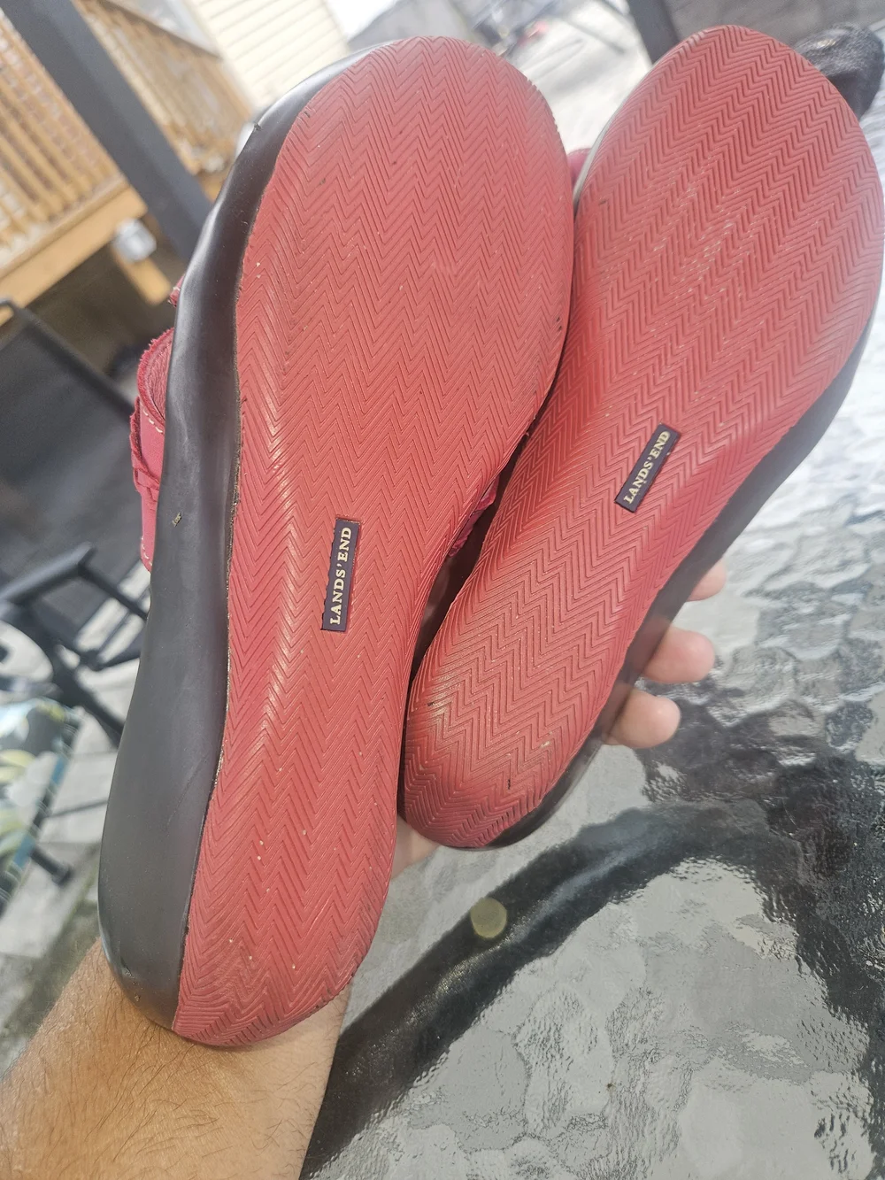 Lands' End Women's Pink Braided Slide Sandals